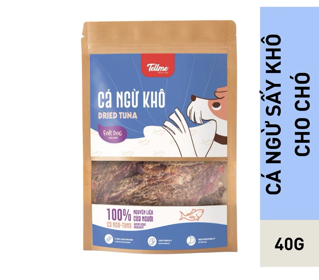 Cá ngừ sấy khô TELLME cho chó mèo 40g - Ảnh 2
