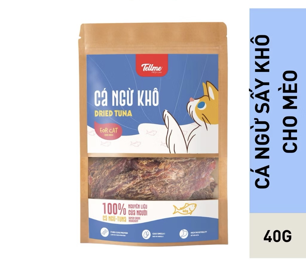 Cá ngừ sấy khô TELLME cho chó mèo 40g - Ảnh 3