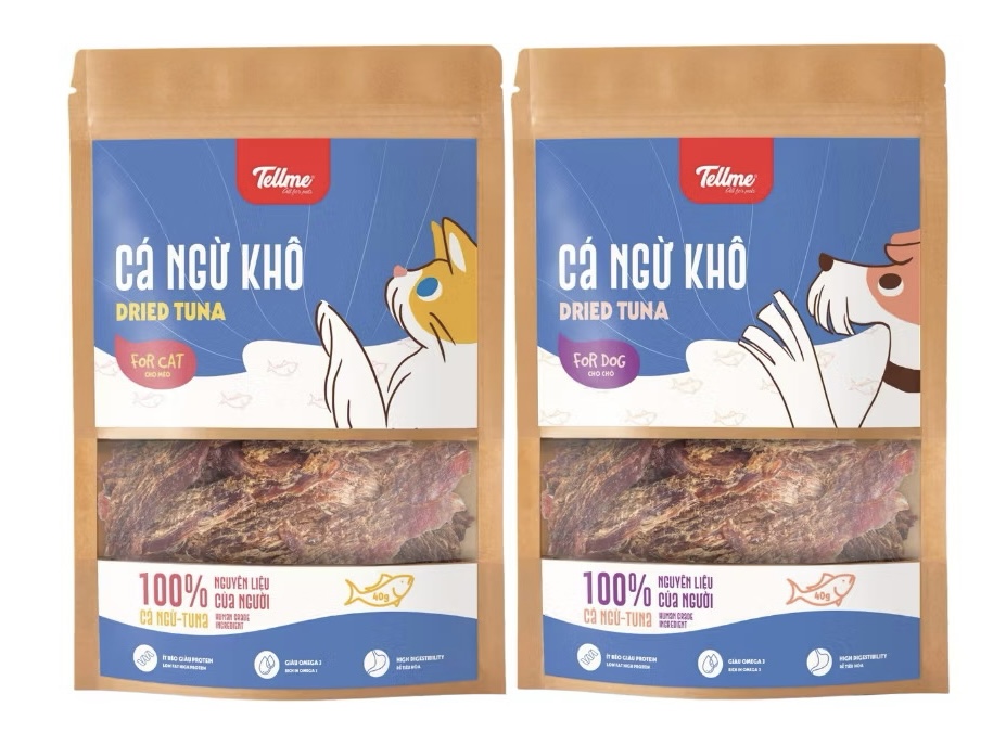 Cá ngừ sấy khô TELLME cho chó mèo 40g